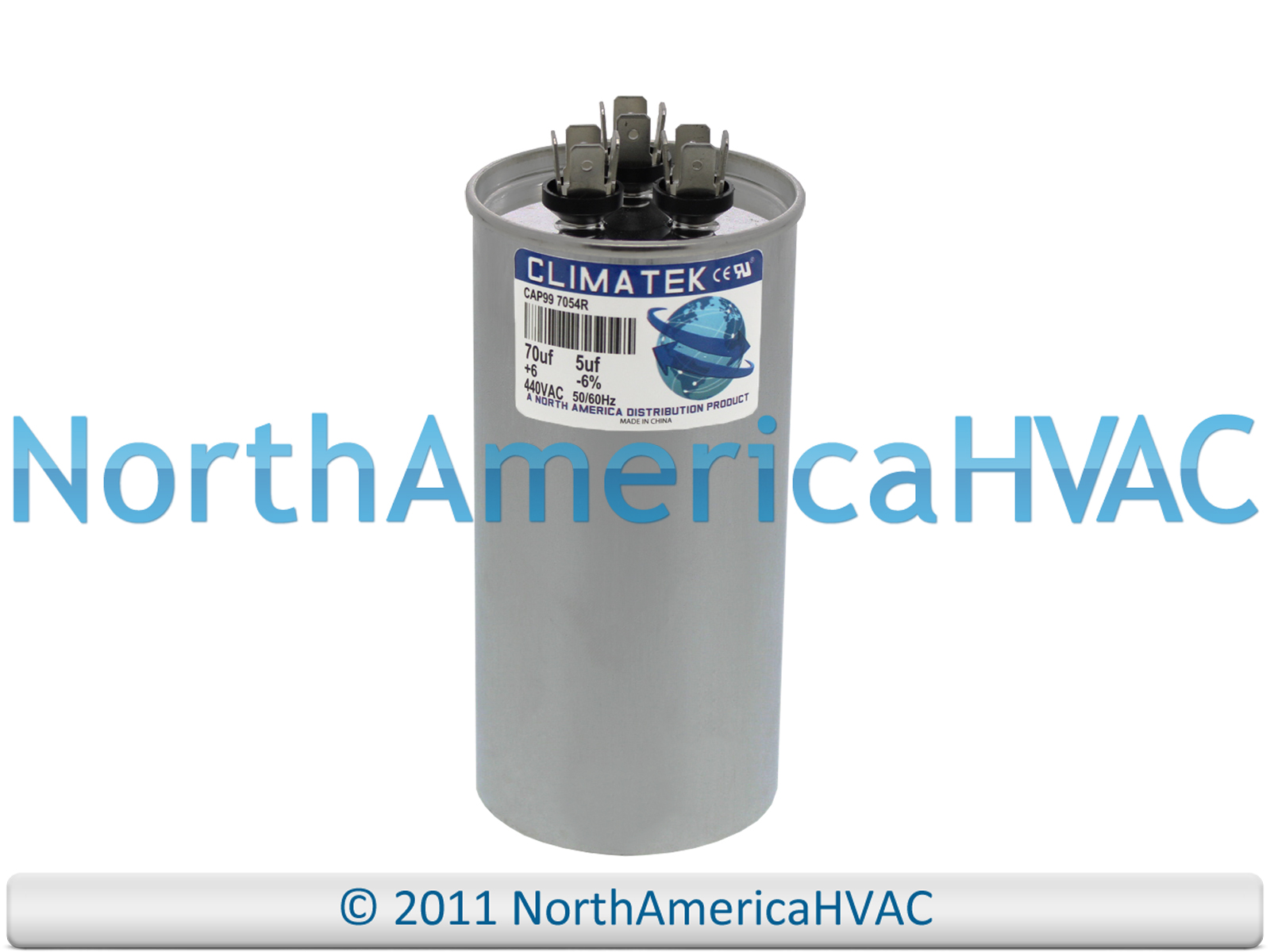 USA 70/7.5 MFD uF Dual Run Capacitor 370 440 vac Volts AC Motor HVAC 70+7.5 